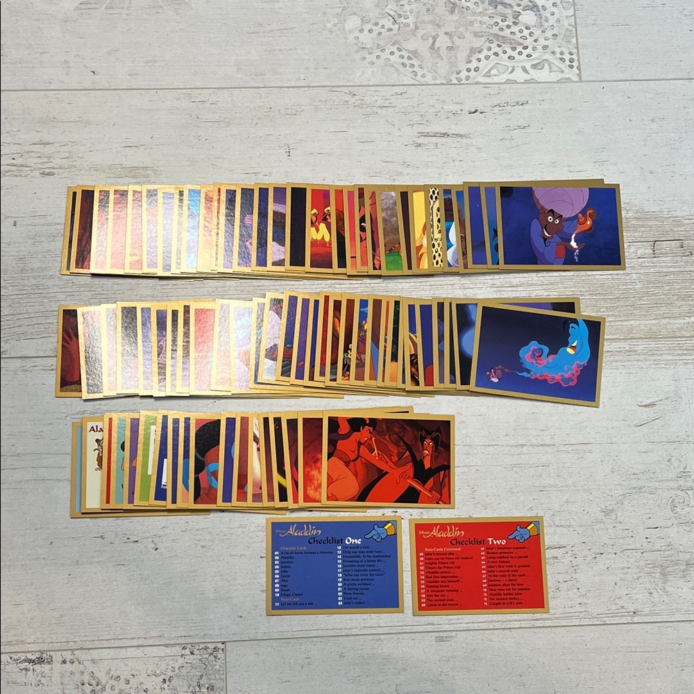 Disneys Aladdin 1993 Skybox Trading Card Set of 80 Cards